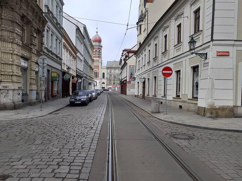 Centrum Plzně během lockdownu.