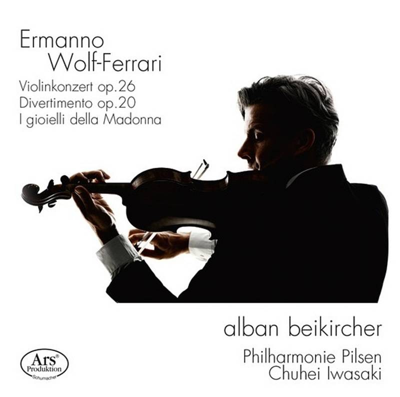 Obal CD s houslovým koncertem od Ermanna Wolf-Ferrariho.