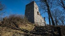 Starý Plzenec, hrad Radyně bez turistů.