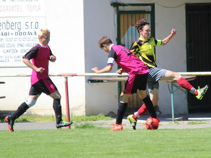 Fotbal, krajský přebor st. žáků: Luby (žlutí) - Horažďovice