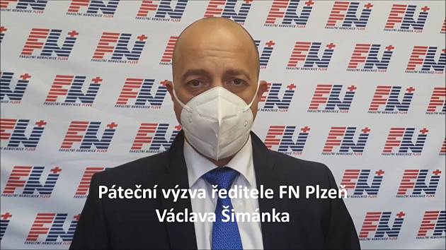 Výzva ředitele FN Plzeň Václava Šimánka.
