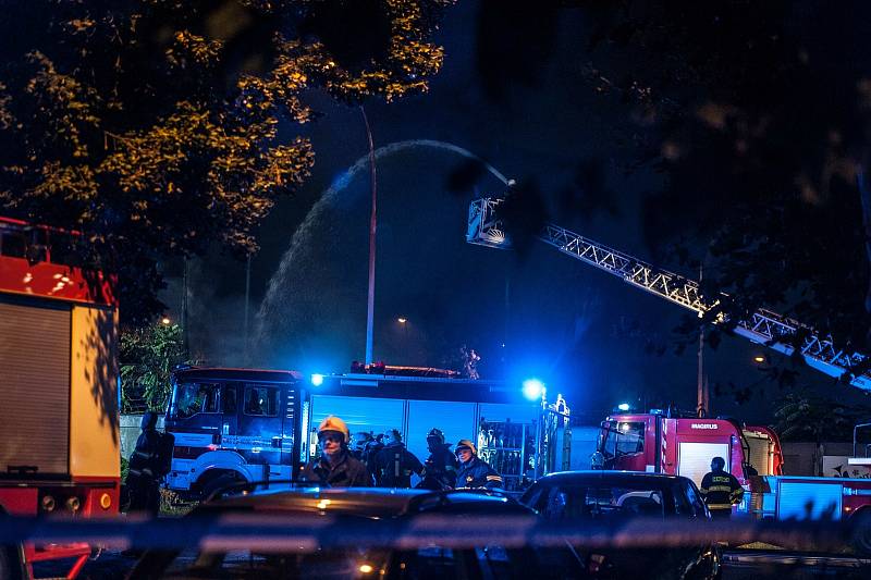 Požár opuštěného objektu v Přeštické ulici v Plzni.
