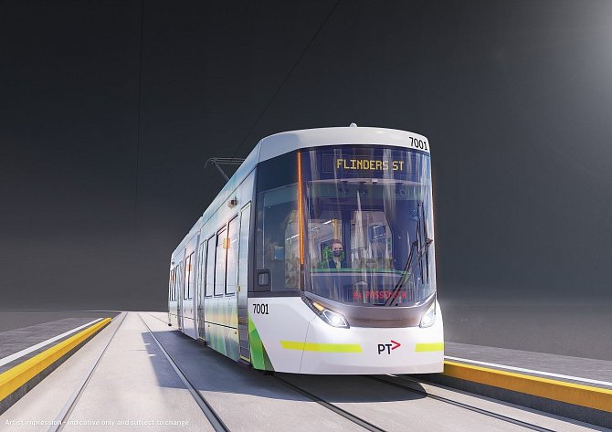Vizualizace tramvaje Flexity NGT pro Melbourne.