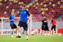 Hráči Viktorie Plzeň na stadionu Arena Nationala v Bukurešti. 