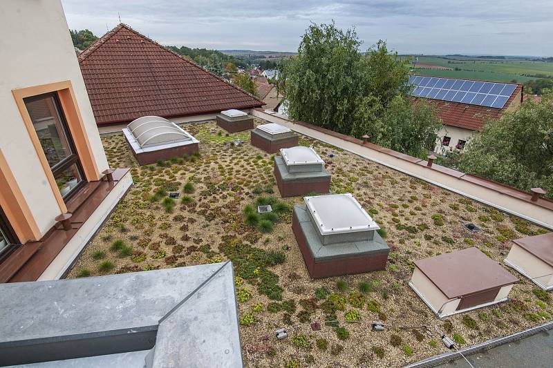 ZŠ v Černicích má zelenou střechu.
