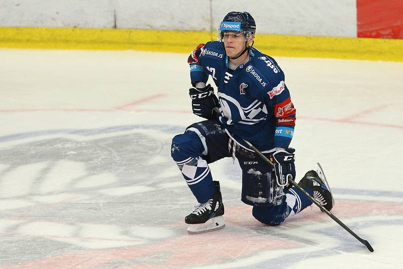 Ze zápasu 11. kola hokejové Tipsport extraligy HC Škoda Plzeň (v modrém) -  Bílí tygři Liberec 3:1