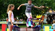 Letní festival sportu Sportmánie Plzeň 2019 - v areálu za OC Plaza si mohou malí i velcí vyzkoušet zdarma nejrůznější druhy sportovních aktivit.