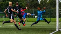 9. kolo ČLD U19: FC Viktoria Plzeň U19 B (na snímku fotbalisté v červenomodrých dresech) - SK Dynamo České Budějovice U19 B 3:0 (1:0).