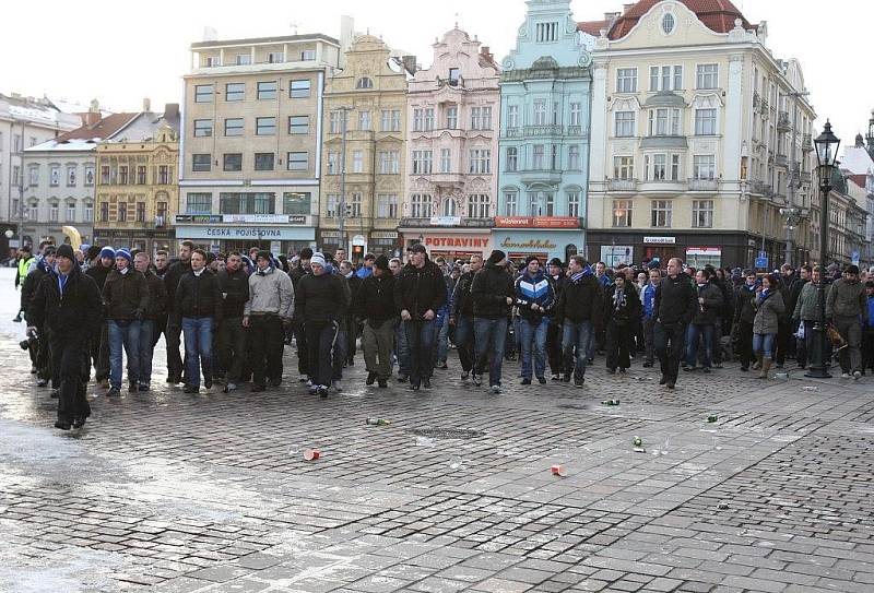 Fanoušci Schalke 04 v Plzni