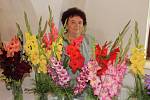 Jaroslava Rybáková ze Žinkov pěstuje na zahradě více než 200 druhů gladiol. S některými se přišla pochlubit na víkendovou výstavu květin.