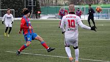 Zimní příprava, 21. ledna 2023: FC Viktoria Plzeň B - SK Klatovy 1898 (fotbalisté v bílých dresech) 7:1 (4:1).