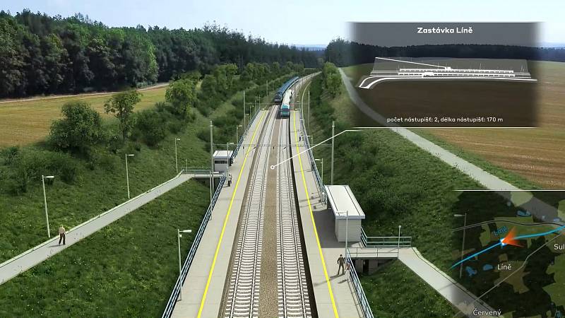 Vizualizace: Vlaky na trase Plzeň–Stod–Domažlice-Bavorsko zrychlí, pojedou i dvoustovkou