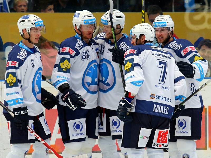 Hokejisté HC Škoda Plzeň šli do vedení po trefě Marcela Hossy.