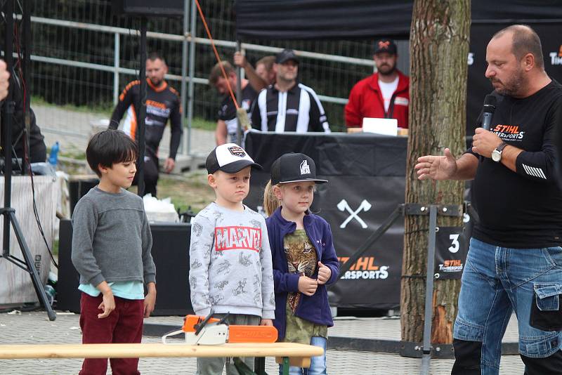 Mistrovství ČR dřevorubecké soutěže Stihl Timbersports v Plzni 2021.