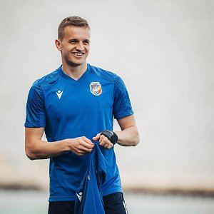 Plzeňský fotbalista Jan Kopic na středečním tréninku.