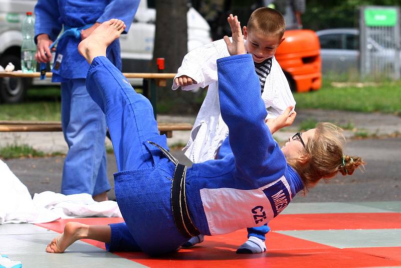 Letní festival sportu Sportmánie Plzeň 2019 - v areálu za OC Plaza si mohou malí i velcí vyzkoušet zdarma nejrůznější druhy sportovních aktivit.