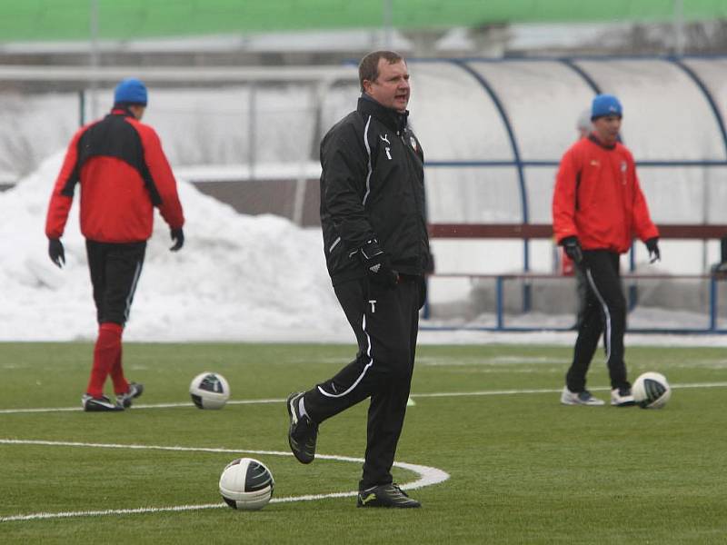 První trénink fotbalistů Viktorie Plzeň v roce 2011