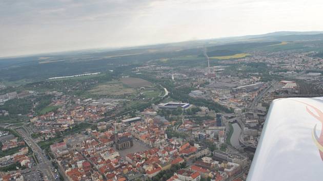 Pohled na Plzeň shůry