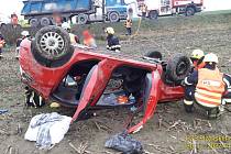 Havárie osobního auta u Třemošné.
