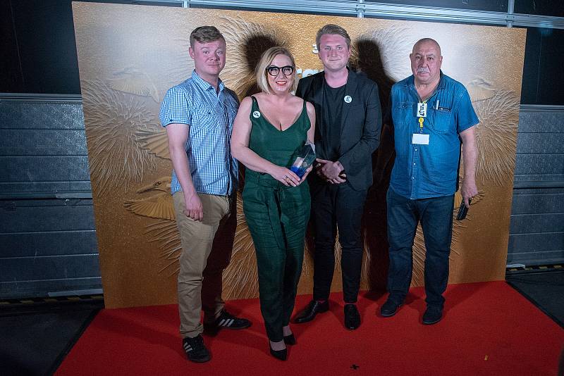 Z vyhlášení cen filmového festivalu Finále. Delegace snímku Čára