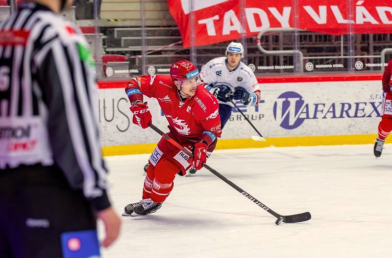 Z utkání 47. kola hokejové Tipsport extraligy HC Oceláři Třinec - Škoda Plzeň 0:1.