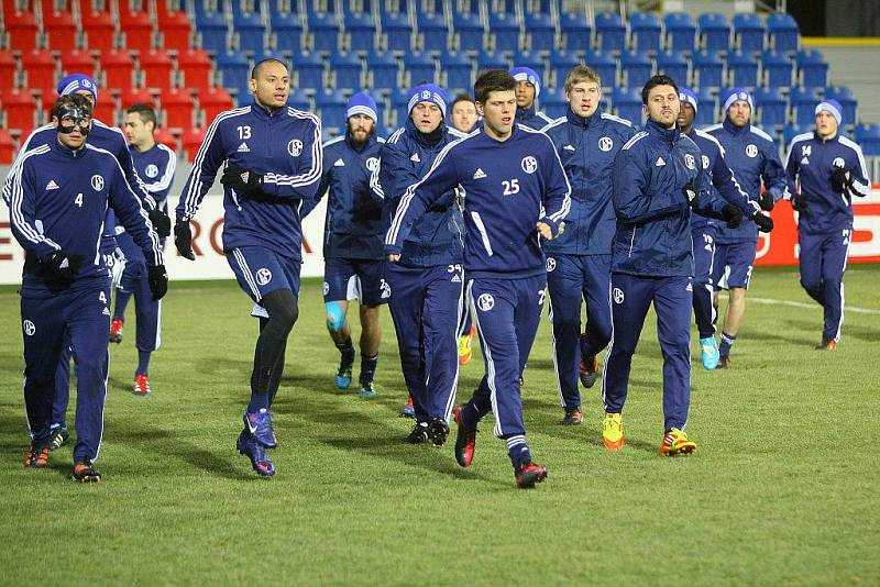 Trénink Schalke 04 v DOOSAN Areně v Plzni