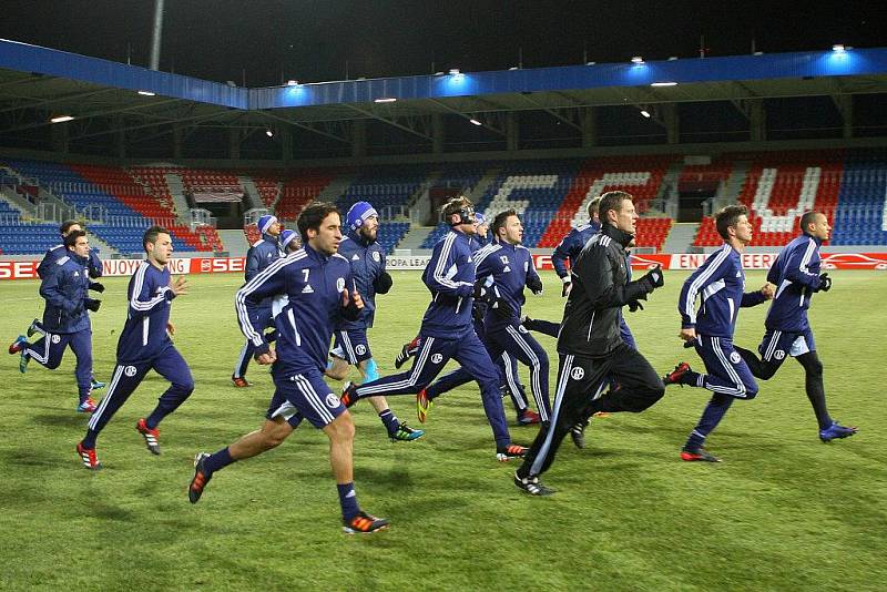 Trénink Schalke 04 v DOOSAN Areně v Plzni