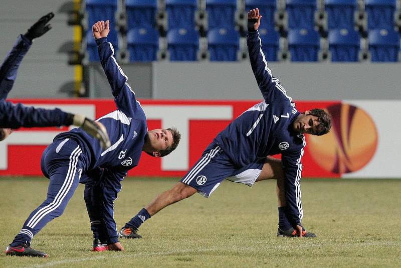 Trénink Schalke 04 v DOOSAN Areně v Plzni