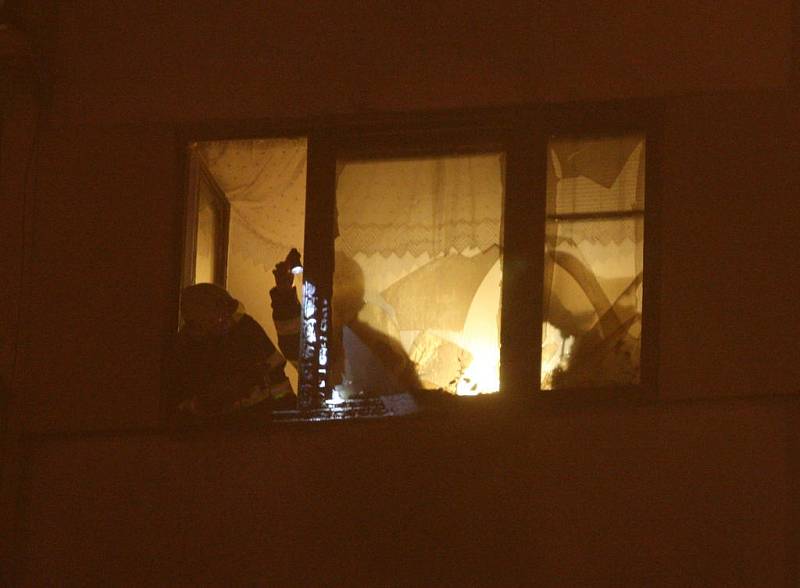 Požár bytu v Plzni-Skvrňanech