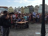 Na náměstí Republiky v Plzni se protestovalo proti Andreji Babišovi.
