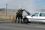 Požár osobního automobilu nedaleko plzeňských Křimic