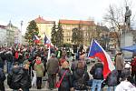 Demonstrace proti imigrační politice české vlády a nařízení z Evropské unie na náměstí T. G. Masaryka v Plzni