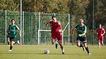 6. kolo FORTUNA divize A: SK Horní Bříza (na snímku fotbalisté v zelených dresech) - SK Petřín Plzeň 1:3.