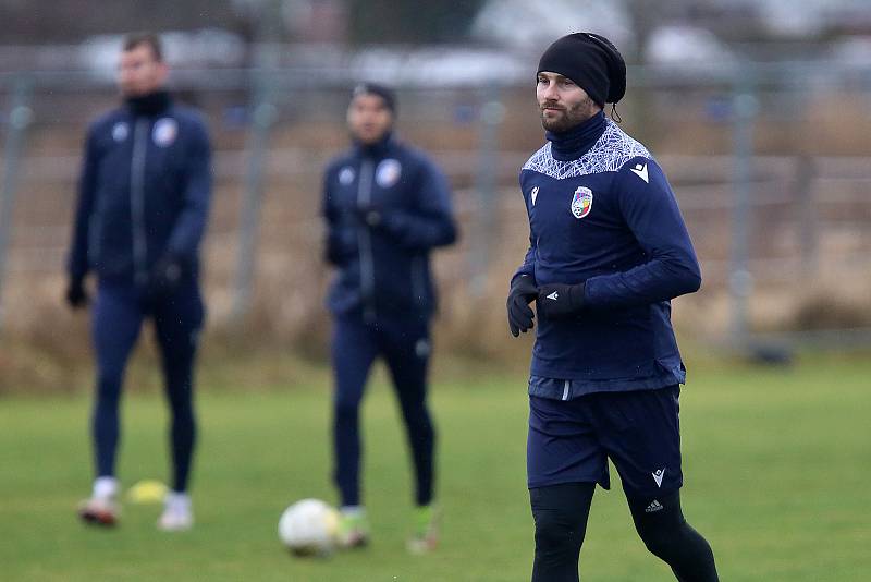 Zimní příprava FC Viktoria Plzeň na hřišti v Luční ulici.