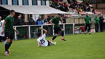 7. kolo FORTUNA divize A: FC Rokycany (na snímku fotbalisté v zelených dresech) - FK VIAGEM Příbram 3:1.