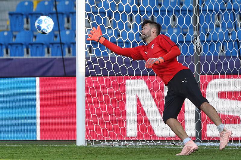 Trénink fotbalistů Viktorie Plzeň před zápasem s CSKA Moskva