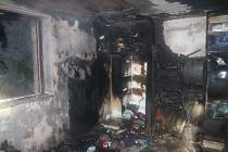 Následky požáru domu v Bezdružicích