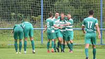 7. kolo FORTUNA ČFL, skupina A: Bohemians Praha 1905 B - TJ Jiskra Domažlice (modří) 5:0.