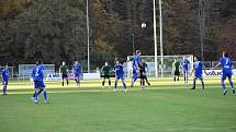 12. kolo FORTUNA divize A: FC Rokycany (na snímku fotbalisté v zelenočerných dresech) - SK Otava Katovice 1:1.