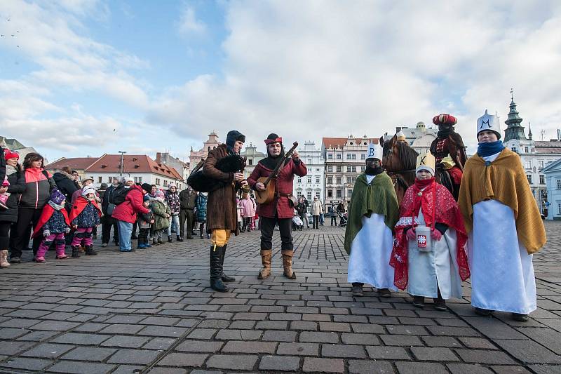 Tříkrálový pochod na náměstí Republiky v Plzni