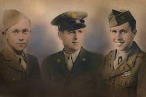 Harry W. Shearer (vlevo) se svými bratry Thomasem a Richardem v průběhu druhé světové války.