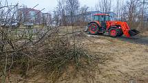 V Plzni na Borech odstartovalo kácení stromů kvůli chystané výstavbě tramvajové trati