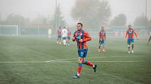 12. kolo FORTUNA ČFL A: Viktoria Plzeň B - Jiskra Domažlice (na snímku fotbalisté v bílých dresech) 0:1 (0:1).