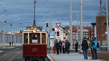 Otevření tramvajové trati na Borská pole v prosinci 2019.