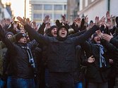 Fanoušci klubu FK Partizan Bělehrad prošli Plzní