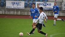 7. kolo FORTUNA divize A: TJ Jiskra Domažlice B (na snímku fotbalisté v modrých dresech) - SK Tochovice 3:0 (2:0).