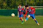 9. kolo ČLD U19: FC Viktoria Plzeň U19 B (na snímku fotbalisté v červenomodrých dresech) - SK Dynamo České Budějovice U19 B 3:0 (1:0).