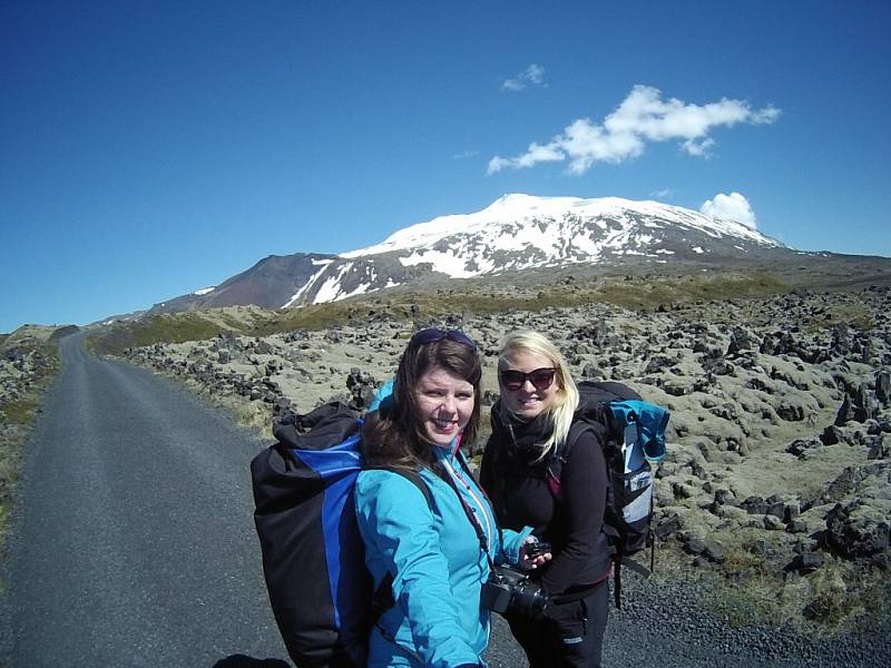 Ledovec a sopka Snafellsnessjökull