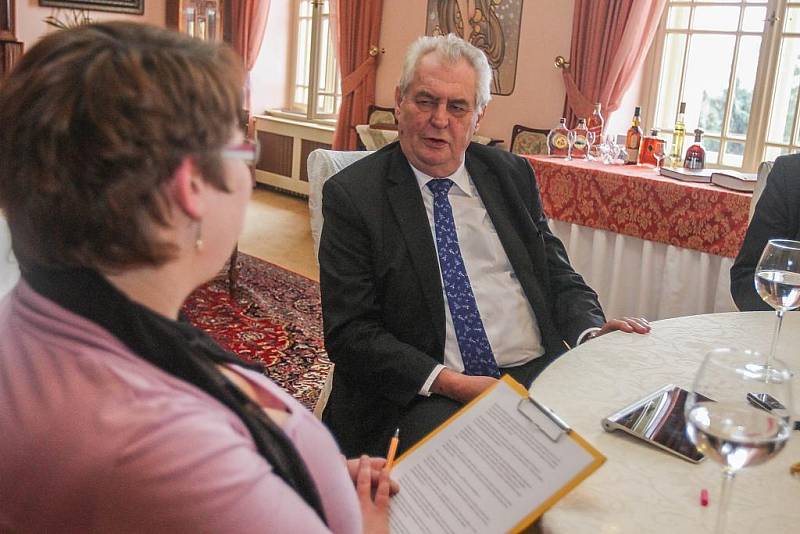 Prezident Miloš Zeman poskytl Deníku exkluzivní rozhovor na zámku ve Zbiroze
