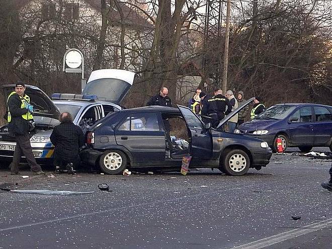 Nehoda ve Vejprnické ulici v Plzni